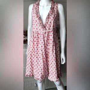 Anokhi Koki Junior Kids 100% Cotton Wrap Dress in Floral Pink & White Size 10-11